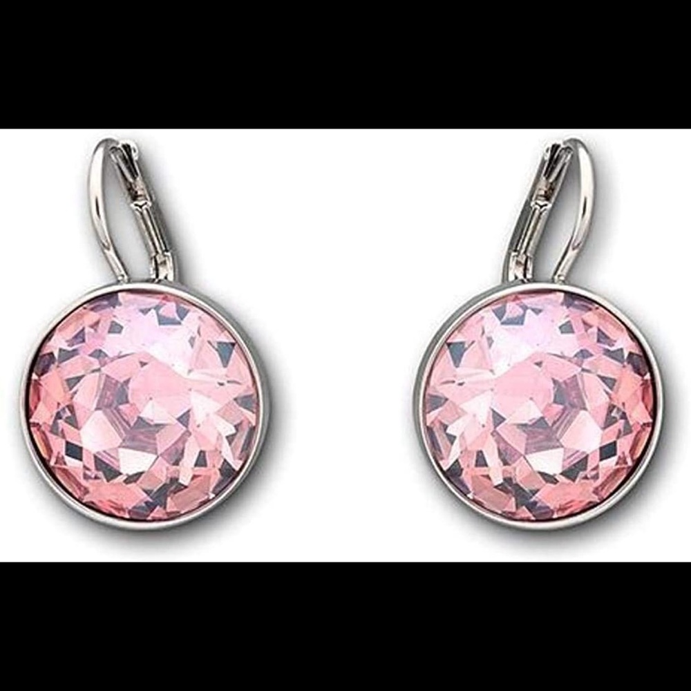 Swarovski Crystal drop earrings in Pink